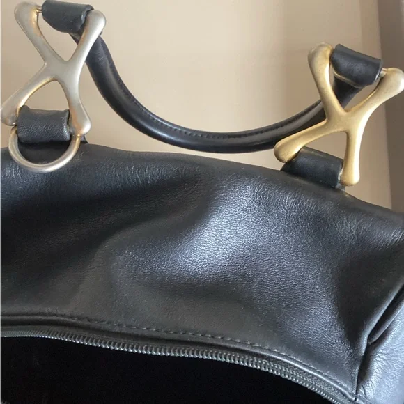 Kenar Black Mini Bag with Gold Accents RARE - Picture 4 of 7